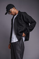 Kohl Linen Men's Panelled Bomber Jacket