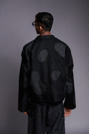 Graphite Linen Kantha Men's Panelled Denim