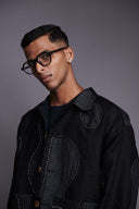 Kohl Linen Kantha Men's Applique Jacket Set