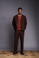 Coffee Co-Linen Men's Relaxed Blazer