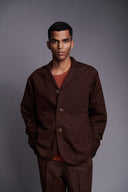 Coffee Co-Linen Men's Relaxed Blazer - Sale