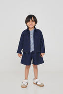 Neel Linen Denim Boys Jacket Set - Sale