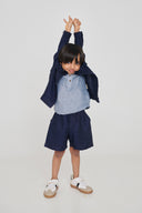 Neel Linen Denim Boys Jacket Set