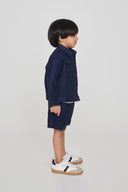 Neel Linen Denim Boys Jacket Set