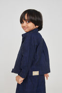 Neel Linen Denim Boys Jacket Set - Sale