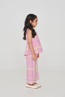 Cassata Linen Girls Lace Peplum Set - Sale