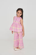 Cassata Linen Girls Lace Peplum Set - Sale