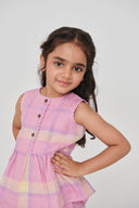 Cassata Linen Girls Lace Peplum Set
