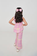 Cassata Linen Girls Lace Peplum Set - Sale