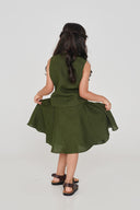 Safari Girls Band Collar Top And Gathered Skirt Set