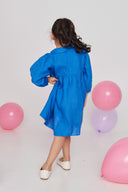 Santorini Linen Girls Peter Pan Collar Dress - Sale