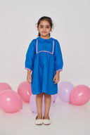 Santorini Linen Girls Peter Pan Collar Dress