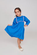 Santorini Linen Girls Peter Pan Collar Dress