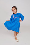 Santorini Linen Girls Peter Pan Collar Dress - Sale
