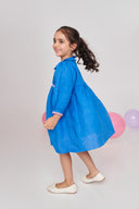 Santorini Linen Girls Peter Pan Collar Dress - Sale