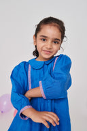 Santorini Linen Girls Peter Pan Collar Dress - Sale