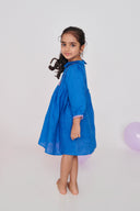 Santorini Linen Girls Peter Pan Collar Dress - Sale