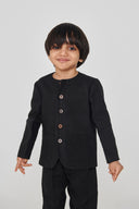 Kohl Linen Boys Round Neck Jacket Set