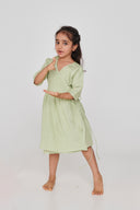 Pista Linen Girls Wrap Tie Dress