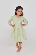Pista Linen Girls Wrap Tie Dress