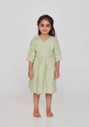 Pista Linen Girls Wrap Tie Dress