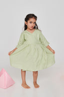 Pista Linen Girls Wrap Tie Dress