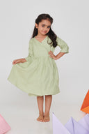 Pista Linen Girls Wrap Tie Dress