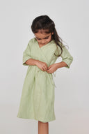 Pista Linen Girls Wrap Tie Dress