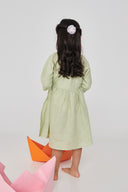 Pista Linen Girls Wrap Tie Dress