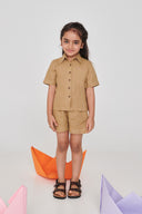 Husk Linen Girls Shorts Set