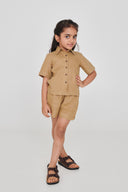 Husk Linen Girls Shorts Set