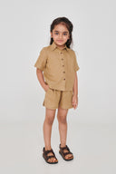 Husk Linen Girls Shorts Set
