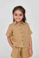Husk Linen Girls Shorts Set