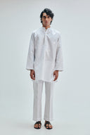 Taj Co-Linen Embroidered Men's Band Collar Kurta Set