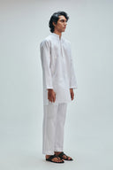 Taj Co-Linen Embroidered Men's Band Collar Kurta