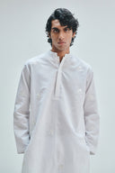 Taj Co-Linen Embroidered Men's Band Collar Kurta