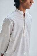 Taj Co-Linen Embroidered Men's Band Collar Kurta