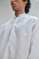 Taj Co-Linen Embroidered Men's Band Collar Kurta