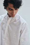 Taj Co-Linen Embroidered Men's Band Collar Kurta