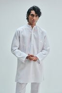 Taj Co-Linen Embroidered Men's Band Collar Kurta