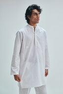 Taj Co-Linen Embroidered Men's Band Collar Kurta Set