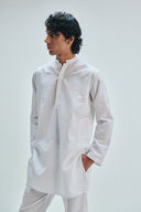 Taj Co-Linen Embroidered Men's Band Collar Kurta