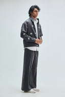 Pebble Co-Linen Embroidered Men’s Stand Collar Jacket