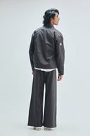 Pebble Co-Linen Embroidered Men’s Stand Collar Jacket