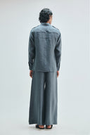Slate Linen Men's Safari Overshirt Set