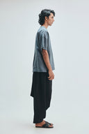 Slate Linen Men's Half Sleeves Panelled Shirt Kurta