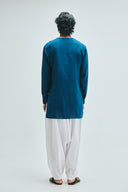 Indigo Linen Men's Cowl Neck Kurta