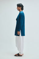 Indigo Linen Men's Cowl Neck Kurta