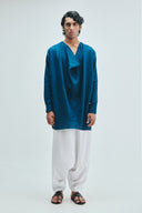 Indigo Linen Men's Cowl Neck Kurta