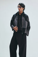 Linen Kantha Men’s Applique Panelled Jacket
